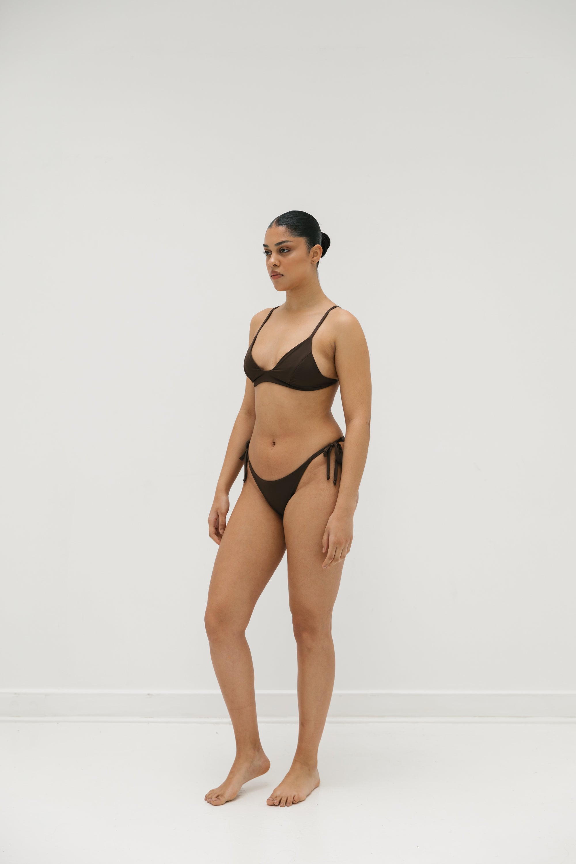 sustainable swimwear top kaya chocolate