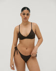 sustainable swimwear top kaya chocolate