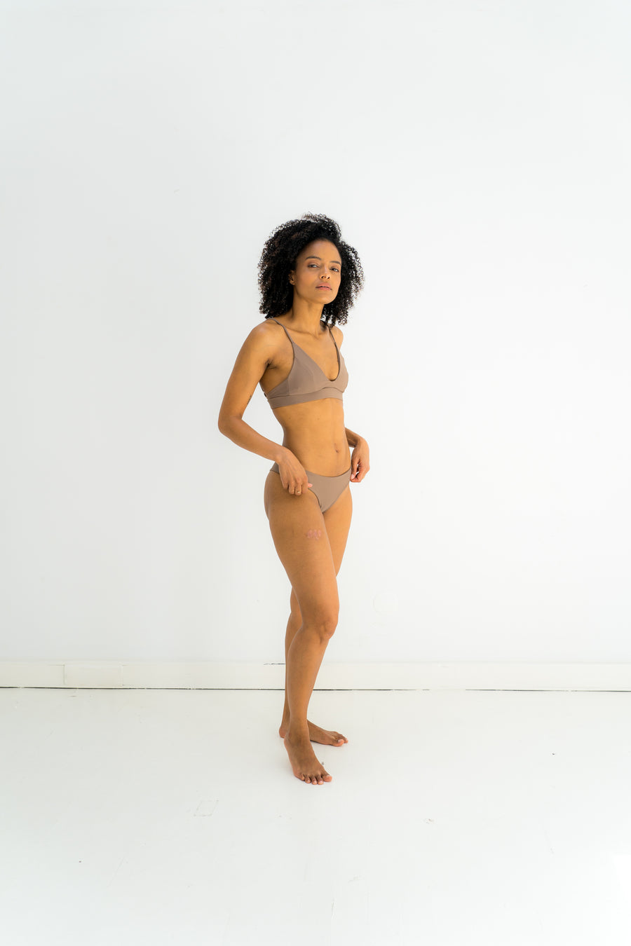 sustainable swimwear top ollie timeless brown