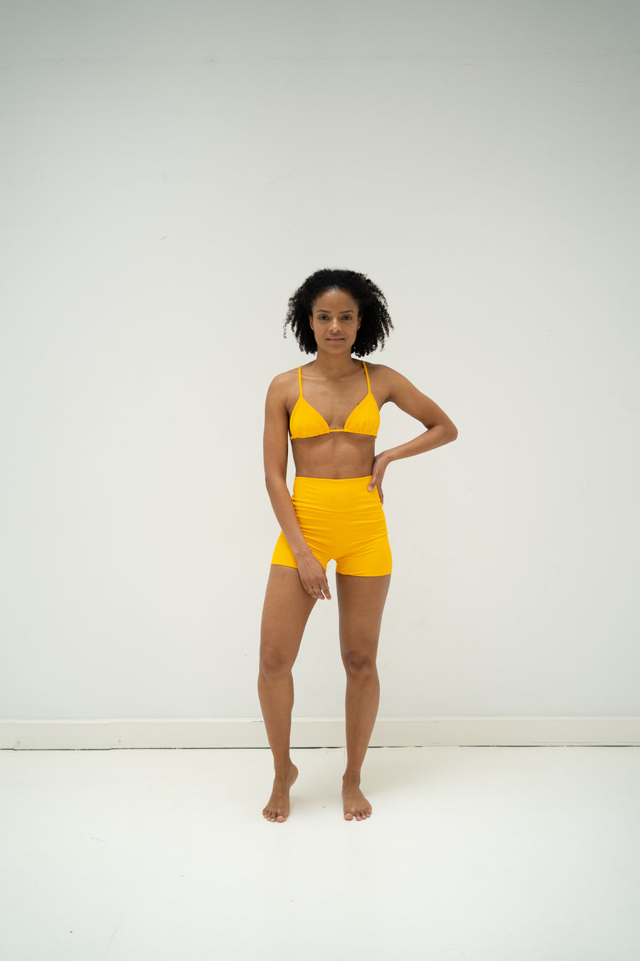 sustainable swimwear top triangle amber