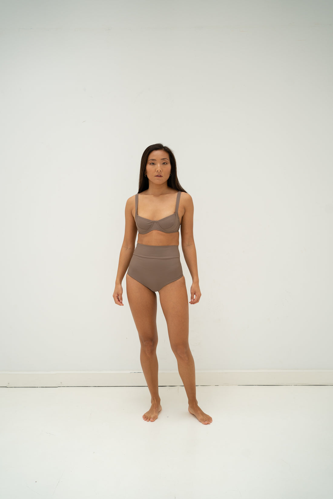 sustainable swimwear top chloe timeless brown