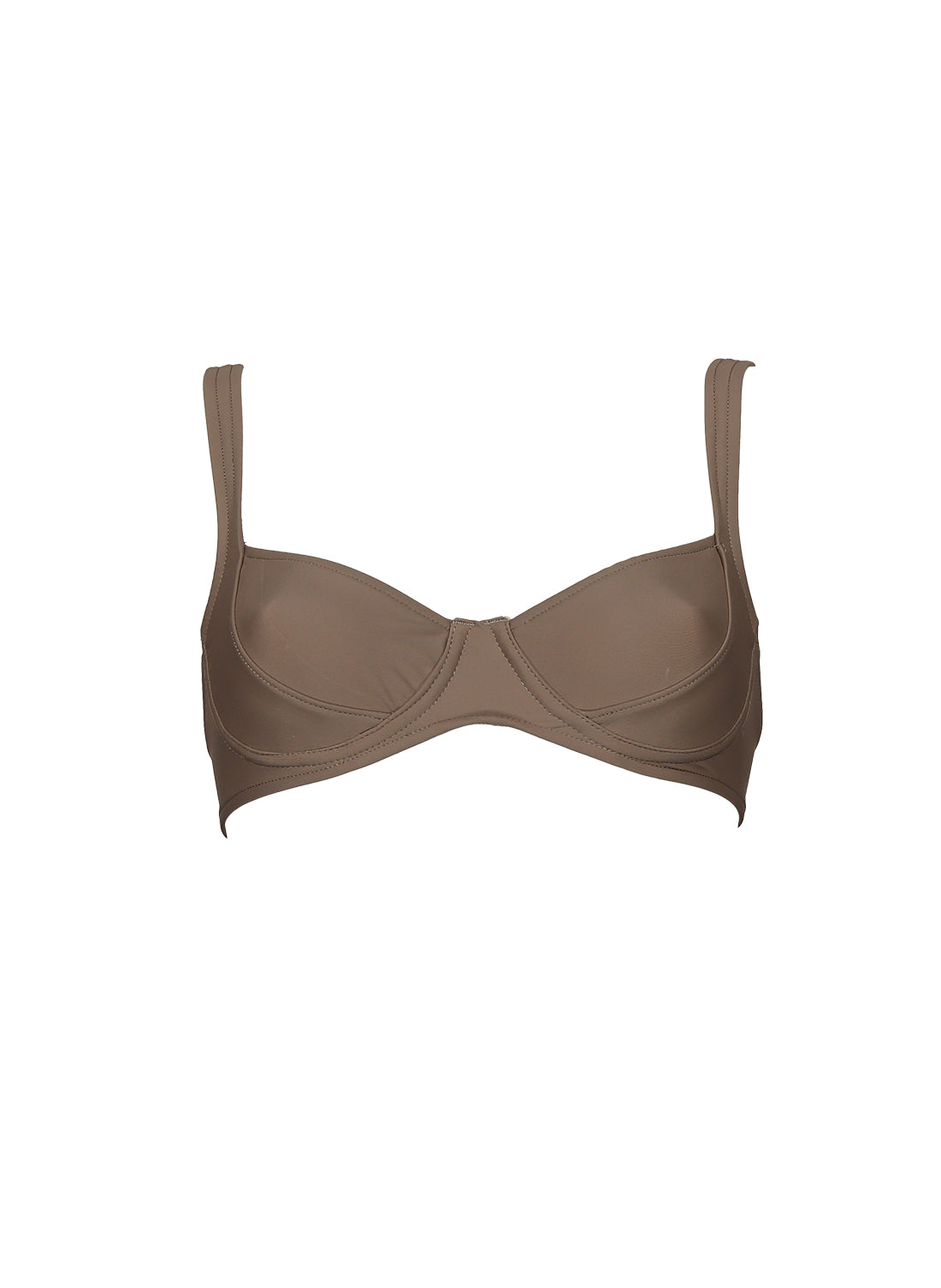 sustainable swimwear top chloe timeless brown