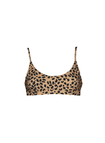 sustainable swimwear top zoe brown leopard